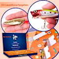 Miniatyrbild 2 av 2: Fiske Adventskalender 2025 - Fiske Drag Set, Fiskeutrustning för Vuxna Män Pojkar, Fisketillbehör (24 st)