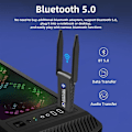 Pikkukuva 5 / 5: 1300M Dual-Band USB 3.0 WiFi -sovitin Bluetooth 5.0 Dongle Vastaanotin Lähetin 2.4GHz/5GHz 802.11b/n/g/ac Langaton Verkkokortti PC/Kannettavalle