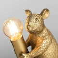 Miniatyrbillede 3 af 3: Moderne metallisk guldfarvet rotte design bordlampe dyre muse lampe stue spisestue soveværelse bordlampe