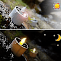 Miniatyrbillede 2 af 4: 6 stk. Solcelled Teelys Udendørs Lys Flammeløse Flimrende IP65 Vandafvisende Genopladelige LED Lys Med Skumring Til Daggry Sensor Til Lanterne Have Lejr