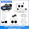 Miniatyrbillede 1 af 5: Motorcykel Intercom Hjelm Headset BT5.3 500M intercomunicador Moto FM Radio Musikdeling LCD Display Hovedtelefon Til 2 Kørere
