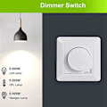 Miniatyrbilde 5 av 5: LED-dimmersbryter, Flushmontert Dimmer for Dimmbare LED og Halogen, 5-300 W Dimmerbryter LED, Fasekontroll Dimmer