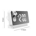 Miniatyrbild 3 av 5: Vit Projektionsväckarklocka för Sovrum, Digital Väckarklockradio med Dimmer och USB-laddningsportar, 180° Roterbar Projektor, Snooze White
