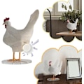 Miniatyrbilde 3 av 4: Morsom Kylling Egg Lampe Søt Livaktig Resin Høne Egg LED Lyssensor Plugg Barn Legging Soverom Stue Bord Nattlys