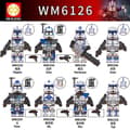 8-pack Legion Clone Trooper Army Set Mini Captain Rex Jesse och Echo Star Captain Rex 501st Clone Trooper Wars Figurer Klossar