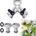 Miniatyrbillede 1 af 5: Haveslange Splitter, 2-vejs Slange Splitter Dobbelt Messinghane Med 2 stk 3/4 Tommer Haneslangekobling Til Havevanding