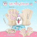 Miniatyrbilde 3 av 5: Kattenslabbervotter 3 par Kawaii-votter Kattenslabber Cosplay Kunstig pels Myke Kattenslabbervotter Løvenslabber Fingerløse votter For Jenter Kvinner