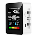 Miniatyrbild 4 av 5: 5-i-1 Koldioxidmätare Digital Temperatur- och Fuktighetstestare Koldioxiddetektor Luftkvalitetsmonitor TVOC HCHO Analysator