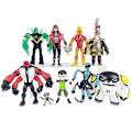 Miniatyrbilde 1 av 4: Figurer Basert på Ben 10 Actionfigurer - Sett med 9 Leker, Ben Tennyson, Fire Arms, Grey Matter, Kineceleran, Diamondhead, Hex, Steam Smythe, Cannonbolt