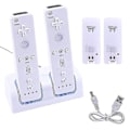 Miniatyrbillede 1 af 5: Genopladelige batteripakker og dobbeltoplader-dock til Wii Remote