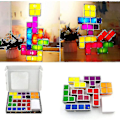 Pikkukuva 5 / 5: Tetris-pinojen yövalo, 7 osaa DIY LED 7 väriä 3D-palapeli induktiolla lukittavat pöytälamput valaistus DIY taikapalot kirkas valo lapsille ja teineille