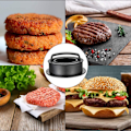 Miniatyrbild 4 av 5: Hamburgerpress Högkvalitativ köttpress för att enkelt forma hamburgare perfekta biffar för grill, biff, bacon,