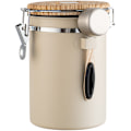 Miniatyrbild 1 av 8: (Beige) Kaffebehållare - Kaffebehållare - 1,8L - Kaffebehållare Förvaringsbehållare - Kaffebehållare Förvaringsbehållare - Lufttät Kaffebehållare med CO2-avgas - beige