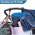 Miniatyrbild 5 av 5: 2-pack Buggy Clips Bärvagnskrokar, Bärväskehållare i läder, Väskskrokar för barnvagnar, Barnvagnsclips, Barnvagnskrokar för väskor, Marinblå