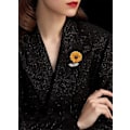 Miniatyrbild 4 av 7: Solros emalj pin strass växt blomma brosch krage pin krage halsduk kläder accessoarer present smycken för kvinnor flickor