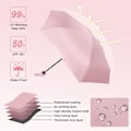Pikkukuva 5 / 7: Matkavarjo, 6-rivinen Mini Varjo Pieni UV-Varjo, Taittuva Auringonvarjo Tuulenkestävä Sadevarjo Kapselikuoressa, Taittuva Kannettava Taskuvarjo Pink
