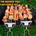 Miniatyrbilde 5 av 5: 3-veis Grillspyd, BBQ Tilbehør 3-tann BBQ Grillspyd Rustfritt Stål Grillspyd Kebab Pinner