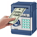 Miniatyrbild 1 av 7: Elektronisk spargris, Mini ATM lösenord sparbössa kontanter mynt sparbössa för barn, tecknad säker bankbox perfekta leksaks presenter för pojkar flickor Navy Blue