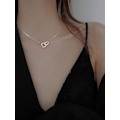 Miniatyrbillede 2 af 6: Interlock Hjerte Sterling Sølv Vedhæng Halskæde til Teen Piger Slank Uendelighed Evighed Kærlighed Choker Halskæder Sød Initial Hjerte Justerbar Kæde