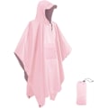 Miniatyrbild 1 av 6: Vattentät poncho för vuxna, återanvändbar regnponcho för vuxna, vattentät poncho, vattentät vuxen, lätt vattentät regnrock för utomhusvandring camping Pink