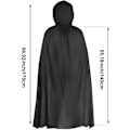 Miniatyrbillede 2 af 5: Halloween Sort Kappe Sort Reaper Kappe Sort Djævel Kappe Cosplay Prom Party Halloween Maskerade Voksen Børns Fancy Kostume (s 180cm)