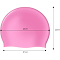 Miniatyrbillede 2 af 7: Svømmehue til mænd og kvinder, voksen svømmehue, behagelig pasform, vandtæt svømmehue, silikone unisex svømmehue Pink
