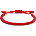 Miniatyrbilde 1 av 8: Håndlaget Tibetansk Lykke Armbånd for Kvinner, Menn, Tenåringer, Justerbar Størrelse Vennskapsgave Håndlaget Tau Flettet Chakra Armbånd Red