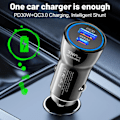 Miniatyrbild 1 av 7: 30W PD QC 3.0 Snabbladdare för Bil, USB C Laddning för Apple iPhone 12 13 14 15 Pro/Max/Plus Samsung Snabbladdare för Bil