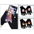 Miniatyrbillede 1 af 9: Roblox sorte strikkede handsker med touch-funktion Touch Glove Black Model 2 Model 2