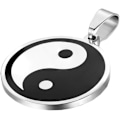 Miniatyrbillede 1 af 4: Halskæde med Yin Yang Symbol i Rustfrit Stål, Sort & Sølv Taijitu Ying Vedhæng til Mænd