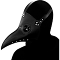 Miniatyrbillede 5 af 5: Plague Doctor Maske i Kunstlæder Steampunk Lang Fuglenæb Halloween Cosplay Party Kostume Sort White