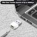 Miniatyrbild 3 av 5: USB till USB C-adapter 2-pack, Typ C hona USB A hane-omvandlare laddare för Apple Watch Series 7 8, iPhone 11 12 13 14 15 Pro Max
