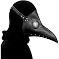 Miniatyrbillede 1 af 5: Plague Doctor Maske i Kunstlæder Steampunk Lang Fuglenæb Halloween Cosplay Party Kostume Sort White