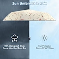 Miniatyrbillede 2 af 5: UV Solparaply Kompakt Foldbar Rejseparaply Automatisk Åbning og Lukning Vindtæt, Vandafvisende & 99,9% UV Beskyttelse Parasol med Sort Anti-UV Belægning