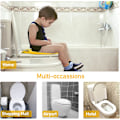Miniatyrbillede 6 af 7: Rejse-Toilettræningssæde til Småbørn, Bærbar Toilettræningssæde til Børn, Foldbart Toilettræningssæde i ABS-Materiale med 8 Anti-Skrid Sikkerhedspuder og 1 Bærepose Yellow Panda