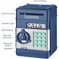 Miniatyrbild 4 av 7: Elektronisk spargris, Mini ATM lösenord sparbössa kontanter mynt sparbössa för barn, tecknad säker bankbox perfekta leksaks presenter för pojkar flickor Navy Blue