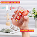 Miniatyrbilde 3 av 6: Søt Vannflaske, Matt Glass Vannflaske med Sugerør, Melk Juice Glass Vannflaske med Skala, med 2 Lopp, Matt Frosted 4 Flowers