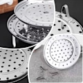 Miniatyrbilde 4 av 5: Dampstativ i rustfritt stål, rund dampholder, dampbrett, kjølehylle, dampkurv, tilbehør til trykkoker