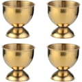 Miniatyrbild 1 av 7: Äggkoppar Set Rostfritt Stål Mjukkokta Äggkoppar Hållare Stativ Äggkoppbricka Inkluderar 4 Ägg Kök Gold