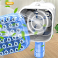 Miniatyrbild 8 av 8: Bubbelblåsare 36 hål Elektrisk bubbelpistol leksak med lampor Bärbar fläkt Automatisk bubbelmaskin Sommar utomhusleksak Present till barn