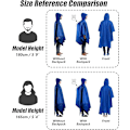 Miniatyrbild 6 av 6: Vattentät poncho för vuxna, återanvändbar regnponcho för vuxna, vattentät poncho, vattentät vuxen, lätt vattentät regnrock för utomhusvandring camping Sky Blue