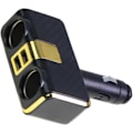 Miniatyrbilde 1 av 4: Bilstøpsel med Sigaretttenner 1 til 2 Billader med 2xUSB-port 100W Rask Lading Billader for 12-24V Kjøretøy Gold
