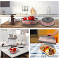 Miniatyrbild 5 av 7: Hopfällbart mikrovågslock för mat, stänkskydd för mikrovågsugn, durkslag, diskmaskinssäkert, 2-pack Grey 2pcs