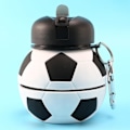 Miniatyrbild 2 av 4: Fotboll Sport Vattenflaska Hopvikbar Reseflaskor med Silikon