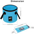 Miniatyrbillede 3 af 8: Foldbar Spand - Foldbar Camping Opbevaringsbeholder Sammenklappelig Spand 12L Bærbar Let Spand til Camping Rejser Fiskeri Sejlads og Havearbejde 12l Blue