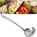 Miniatyrbillede 2 af 7: Hulske Skeer i Rustfrit Stål til Hot Pot, Si, 2 Pak, Lange Skafter til Madlavning, Køkkenredskab