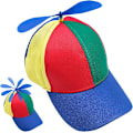 Miniatyrbilde 1 av 7: Propellhatt, morsom helikopterhatt for barn, avtakbar regnbuebaseballhatt for utendørsaktiviteter, barnekostyme til fest