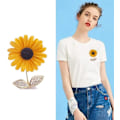 Miniatyrbild 2 av 7: Solros emalj pin strass växt blomma brosch krage pin krage halsduk kläder accessoarer present smycken för kvinnor flickor
