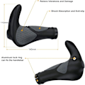 Miniatyrbilde 4 av 7: Sykkelgrep, Gummi Ergonomiske Sykkelstyregrep, Sklisikre styregrep 22mm, for MTB BMX Sykling Foldbar By Sykler Grep, Scooter Grep