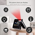 Miniatyrbild 3 av 4: Projektionsväckarklocka, väderklocka sängbord med 180° projektor, LCD-digitalklocka med 12/24H för sovrum
